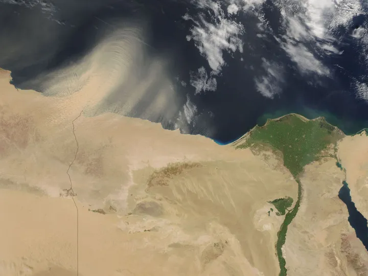 Satellite picture of the Nile Delta, Egypt